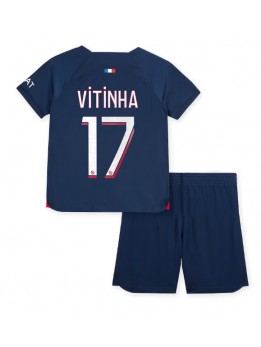 Paris Saint-Germain Vitinha Ferreira #17 Replika Hemmakläder Barn 2023-24 Kortärmad (+ byxor)